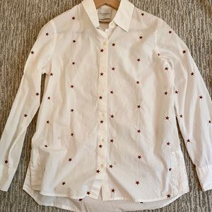 White shirt with copper stars